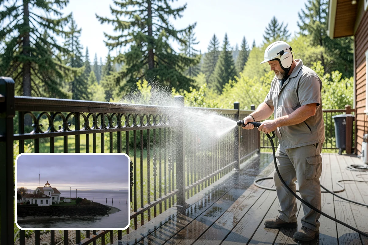 Retaining Wall Washing in Mukilteo, Snohomish County, WA - Removes moss thriving along damp masonry joints