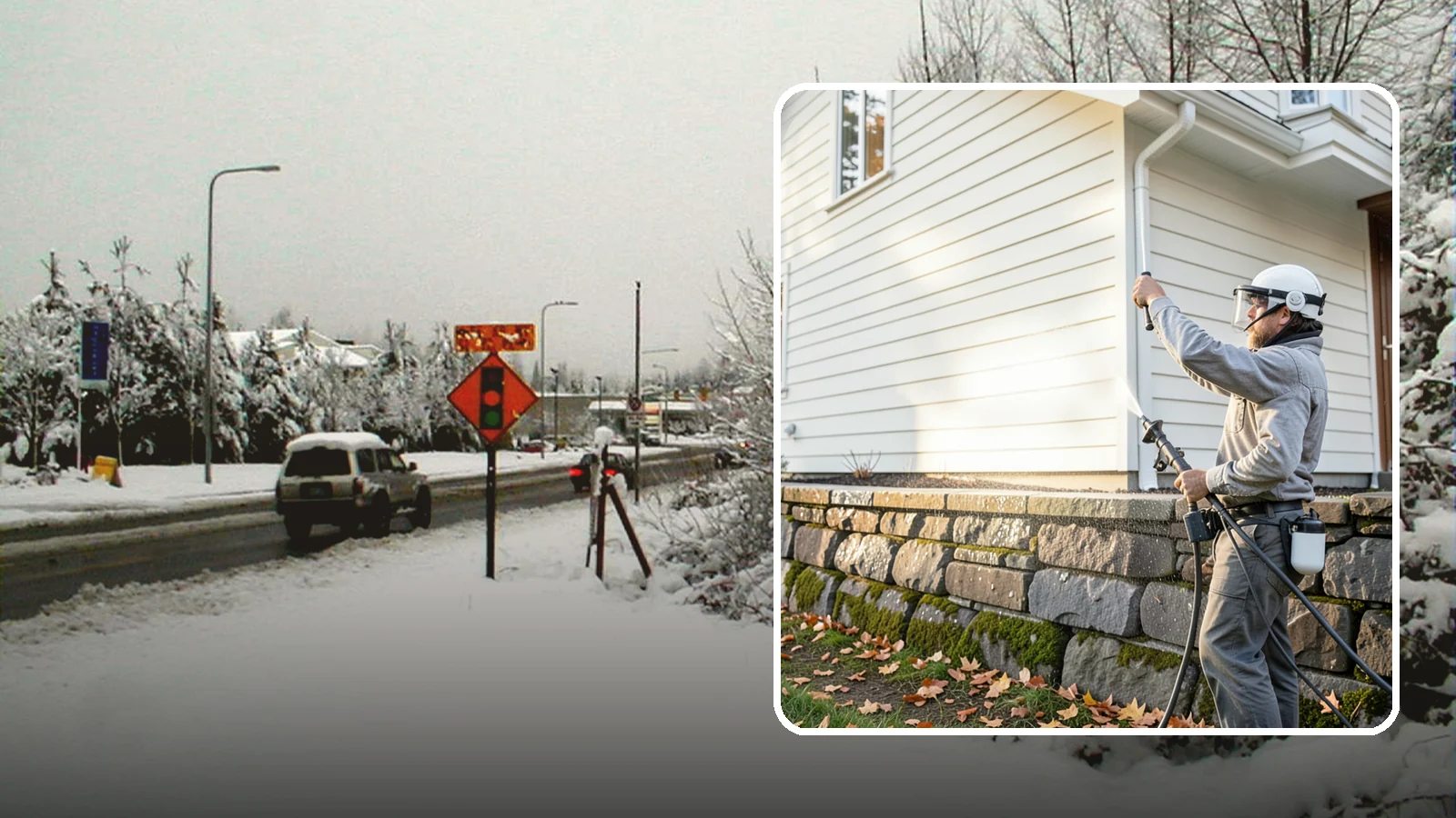 Retaining Wall Washing in Newcastle, King County, WA - Wash masonry retaining walls to remove moss, mineral leaching, and soil stains from constantly damp structures.