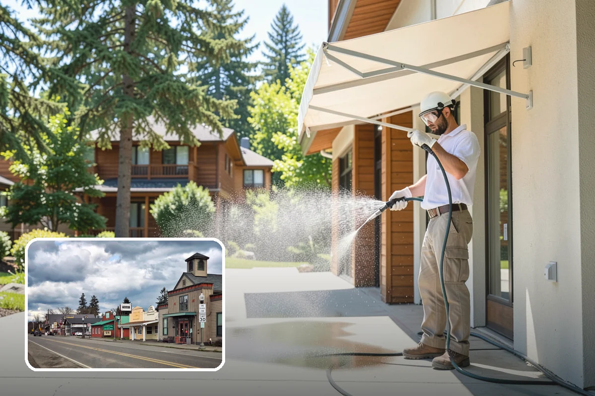 Retaining Wall Washing in Roy, Pierce County, WA - Removes moss thriving along damp masonry joints