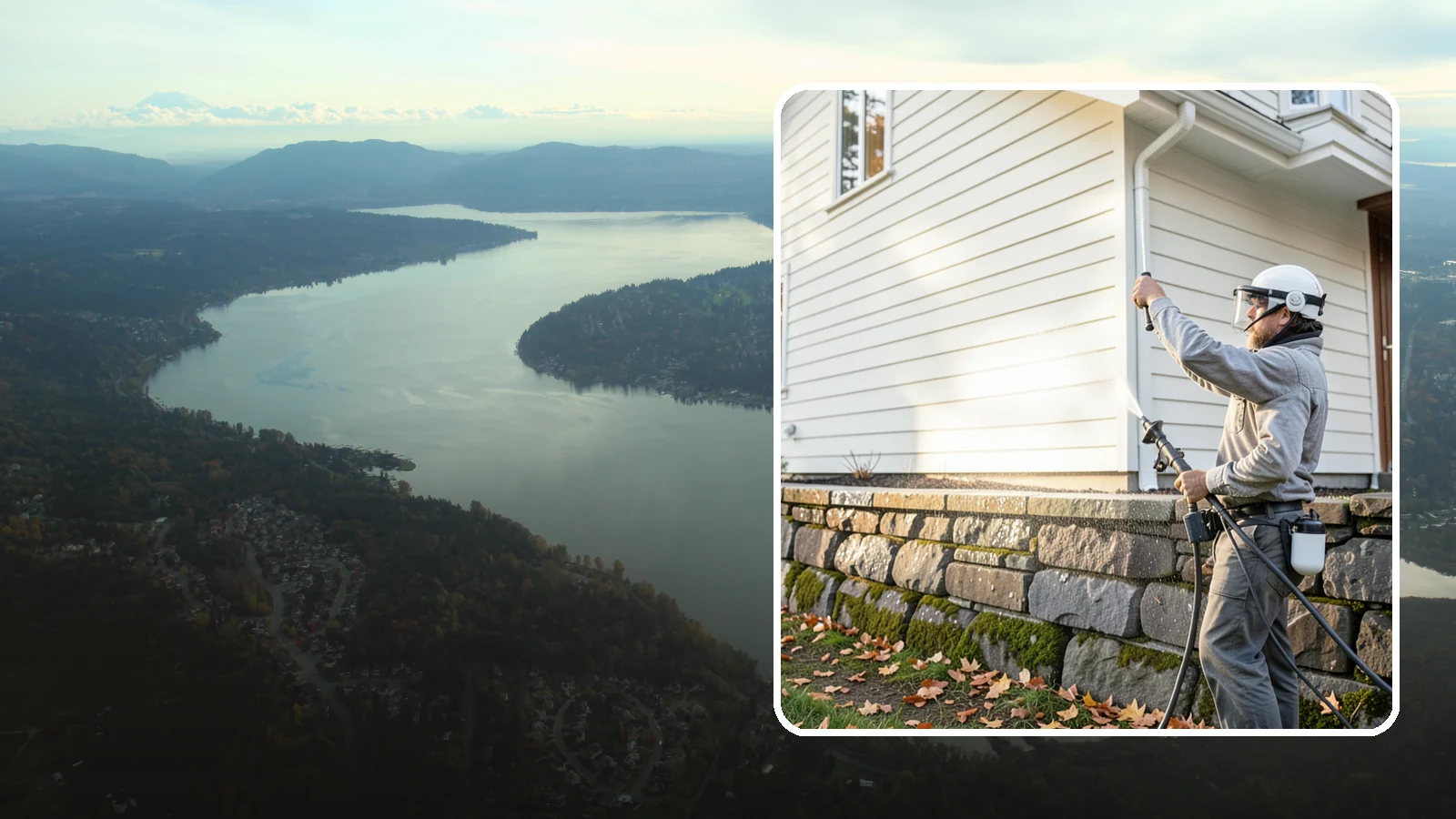 Retaining Wall Washing in Sammamish, King County, WA - Wash masonry retaining walls to remove moss, mineral leaching, and soil stains from constantly damp structures.
