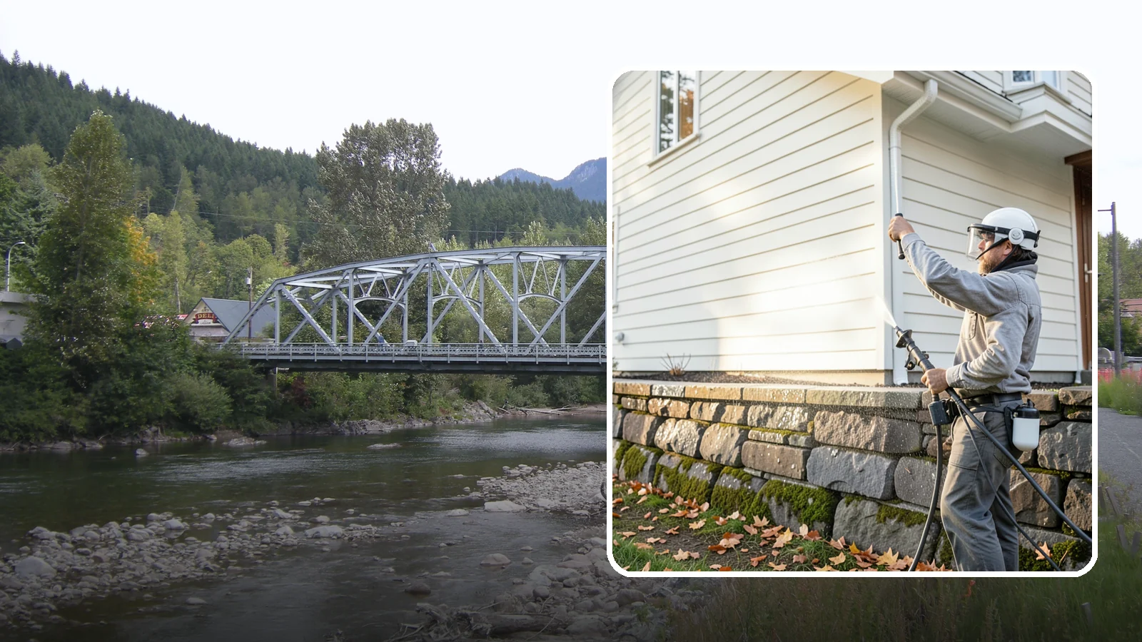 Retaining Wall Washing in Skykomish, King County, WA - Wash masonry retaining walls to remove moss, mineral leaching, and soil stains from constantly damp structures.