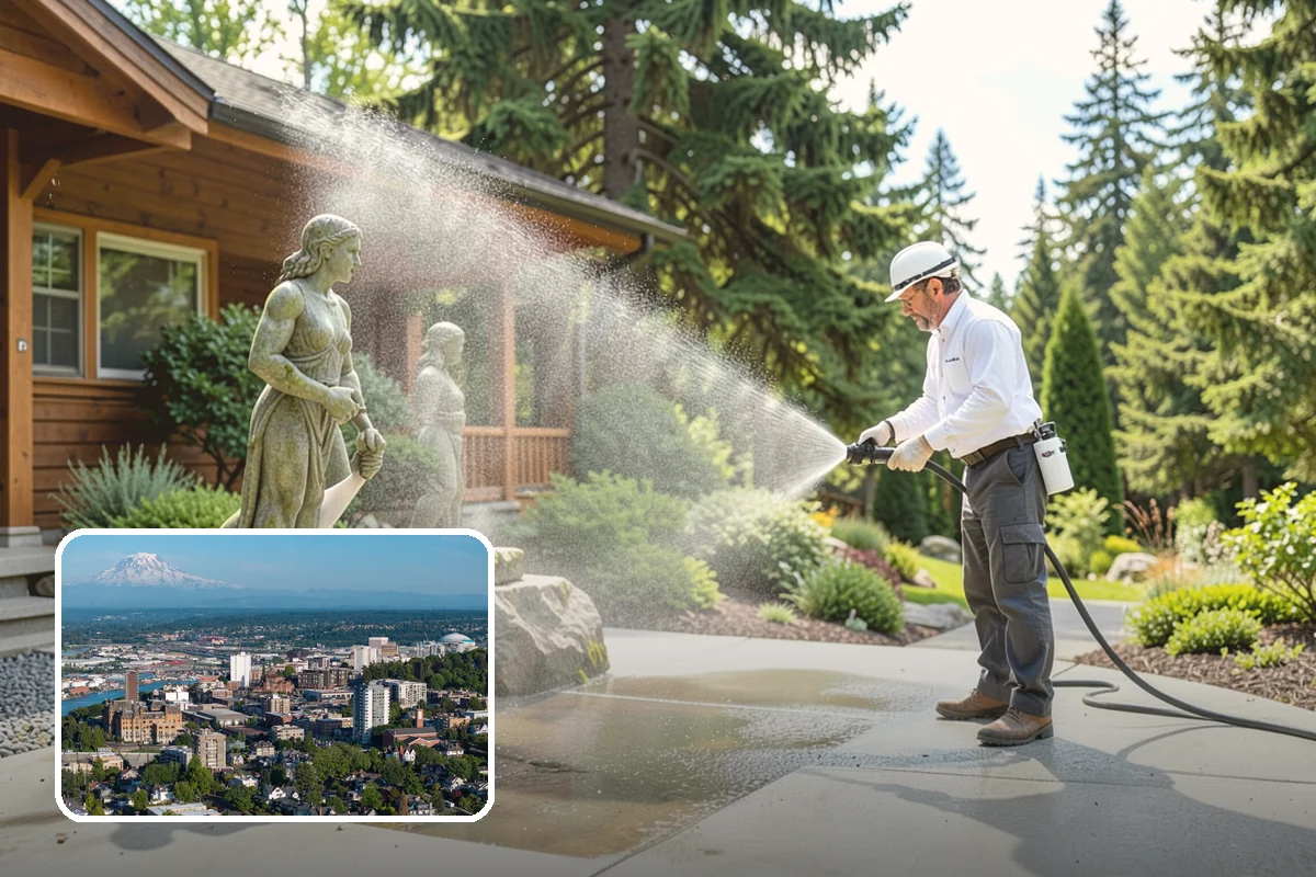 Retaining Wall Washing in Tacoma, Pierce County, WA - Removes moss thriving along damp masonry joints