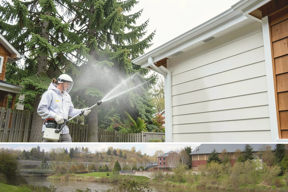 Retaining Wall Washing in Tukwila, King County, WA - Cleaning in early summer, after the soil begins to dry, limits the moisture that keeps masonry walls damp and speeds the return...