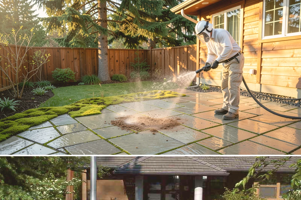 Retaining Wall Washing in Yarrow Point, King County, WA - Cleaning in early summer, after the soil begins to dry, limits the moisture that keeps masonry walls damp and speeds the return...