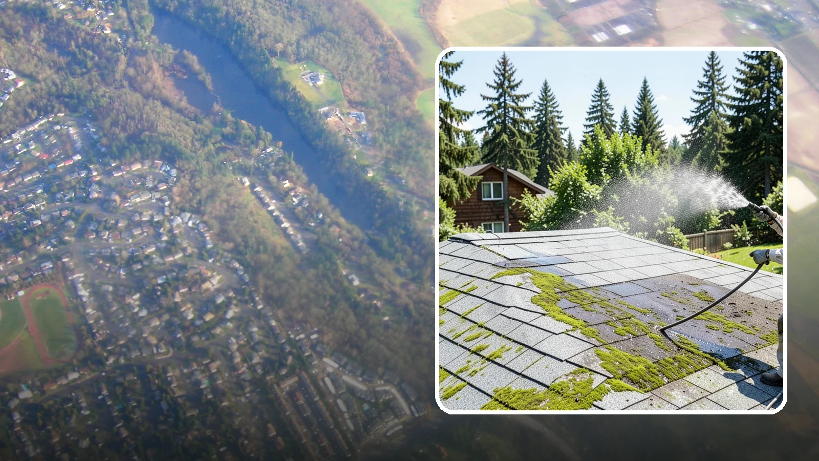 Roof Algae Removal in Algona, King County, WA - Soft wash algae removal that dissolves the dark biological staining spreading across Northwest rooftops.