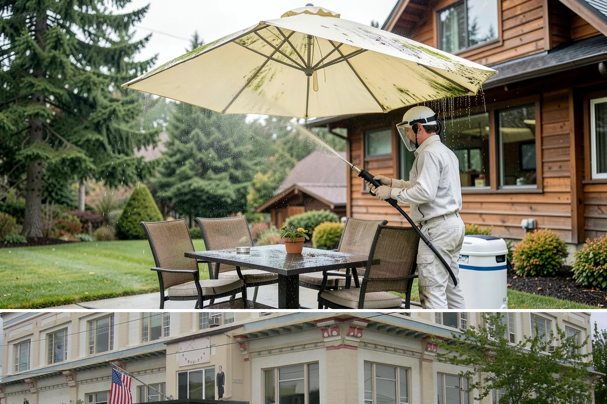 Roof Algae Removal in Anacortes, Skagit County, WA - The dry summer stretch lets algaecide treatments cure without rain washing them away prematurely.