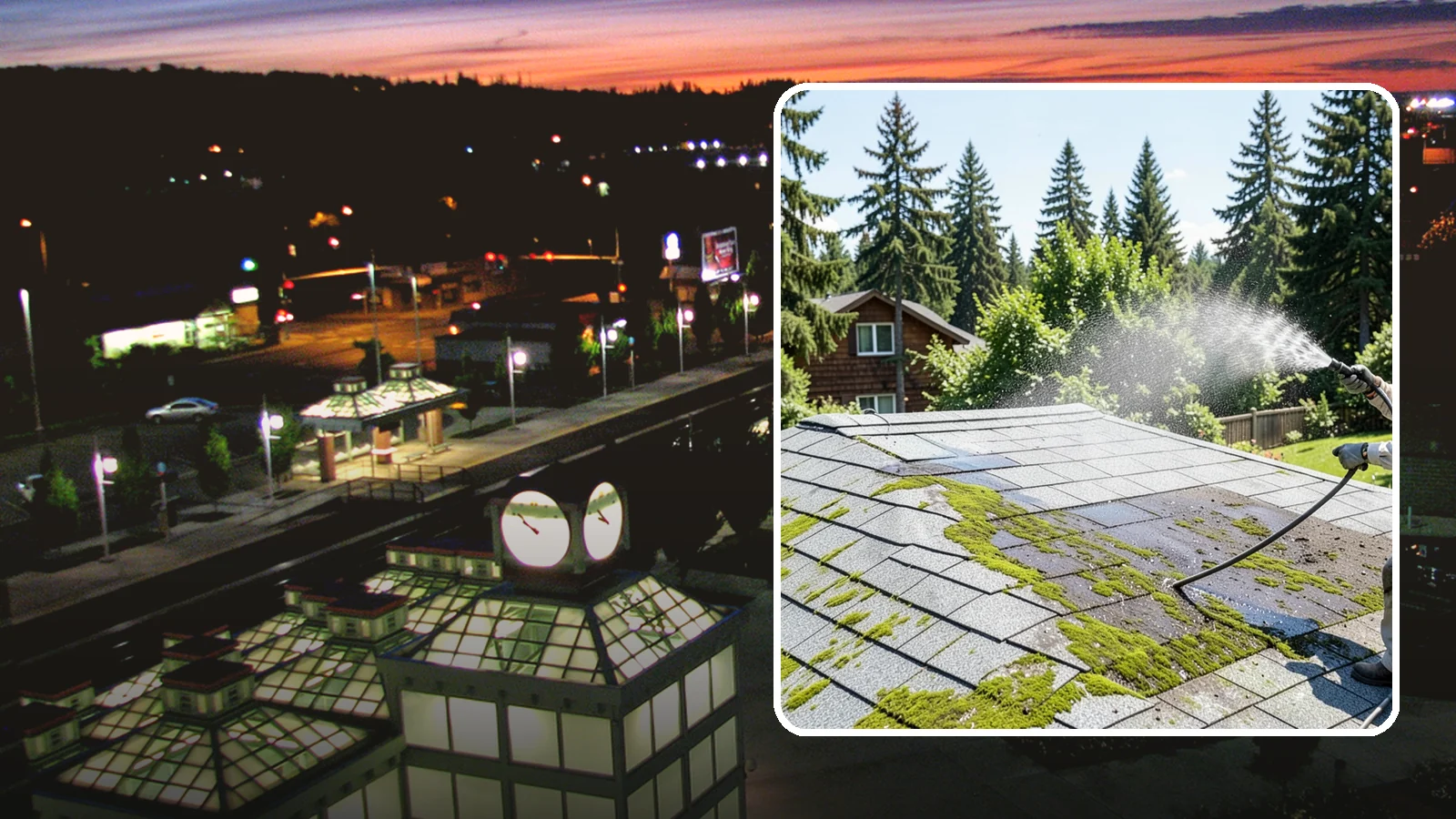 Roof Algae Removal in Auburn, King County, WA - Soft wash algae removal that dissolves the dark biological staining spreading across Northwest rooftops.