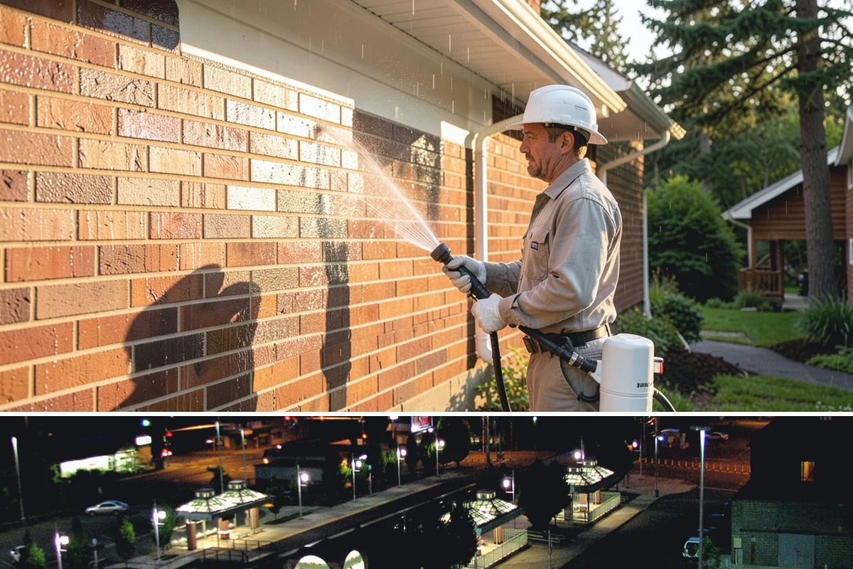 Roof Algae Removal in Auburn, King County, WA - The dry summer stretch lets algaecide treatments cure without rain washing them away prematurely.