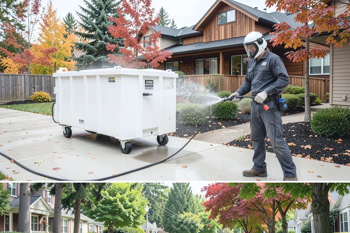 Roof Algae Removal in Beaux Arts Village, King County, WA - The dry summer stretch lets algaecide treatments cure without rain washing them away prematurely.