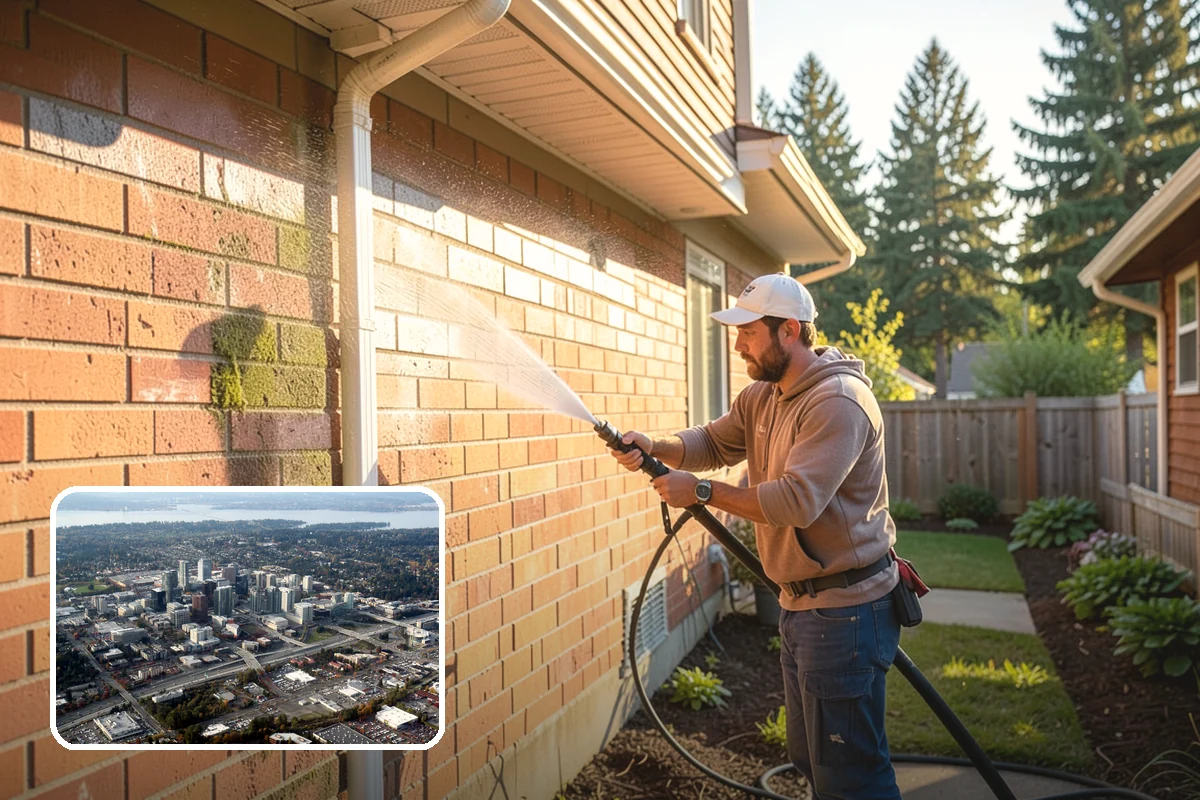 Roof Algae Removal in Bellevue, King County, WA - Dissolves algae staining for a uniform roof appearance