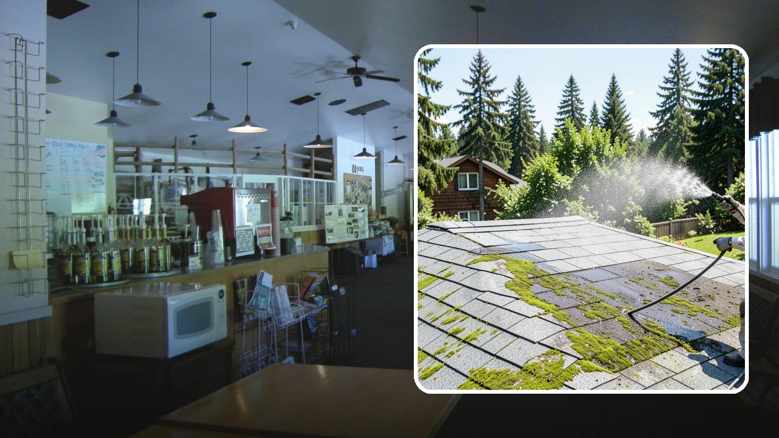 Roof Algae Removal in Black Diamond, King County, WA - Soft wash algae removal that dissolves the dark biological staining spreading across Northwest rooftops.