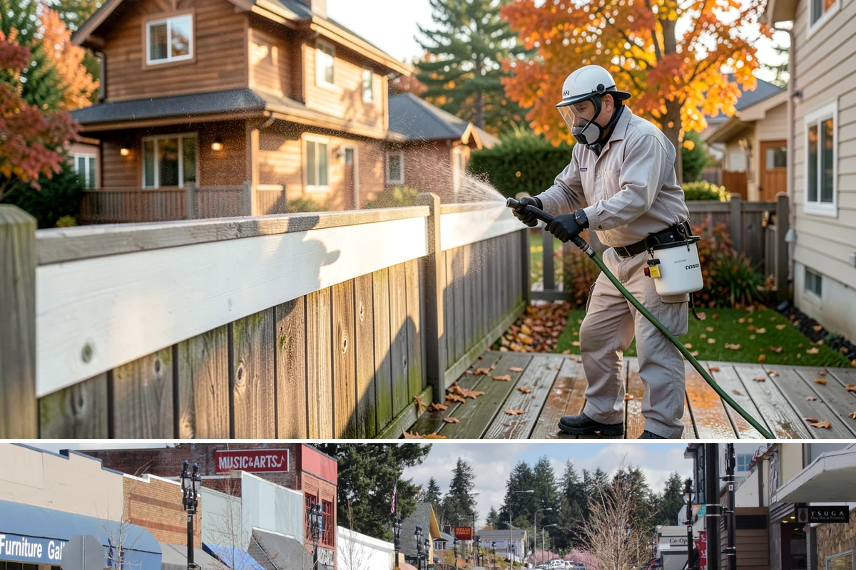 Roof Algae Removal in Bothell, King County, WA - The dry summer stretch lets algaecide treatments cure without rain washing them away prematurely.