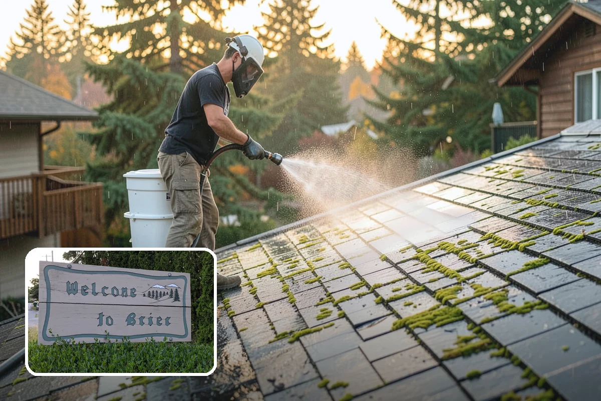 Roof Algae Removal in Brier, Snohomish County, WA - Dissolves algae staining for a uniform roof appearance