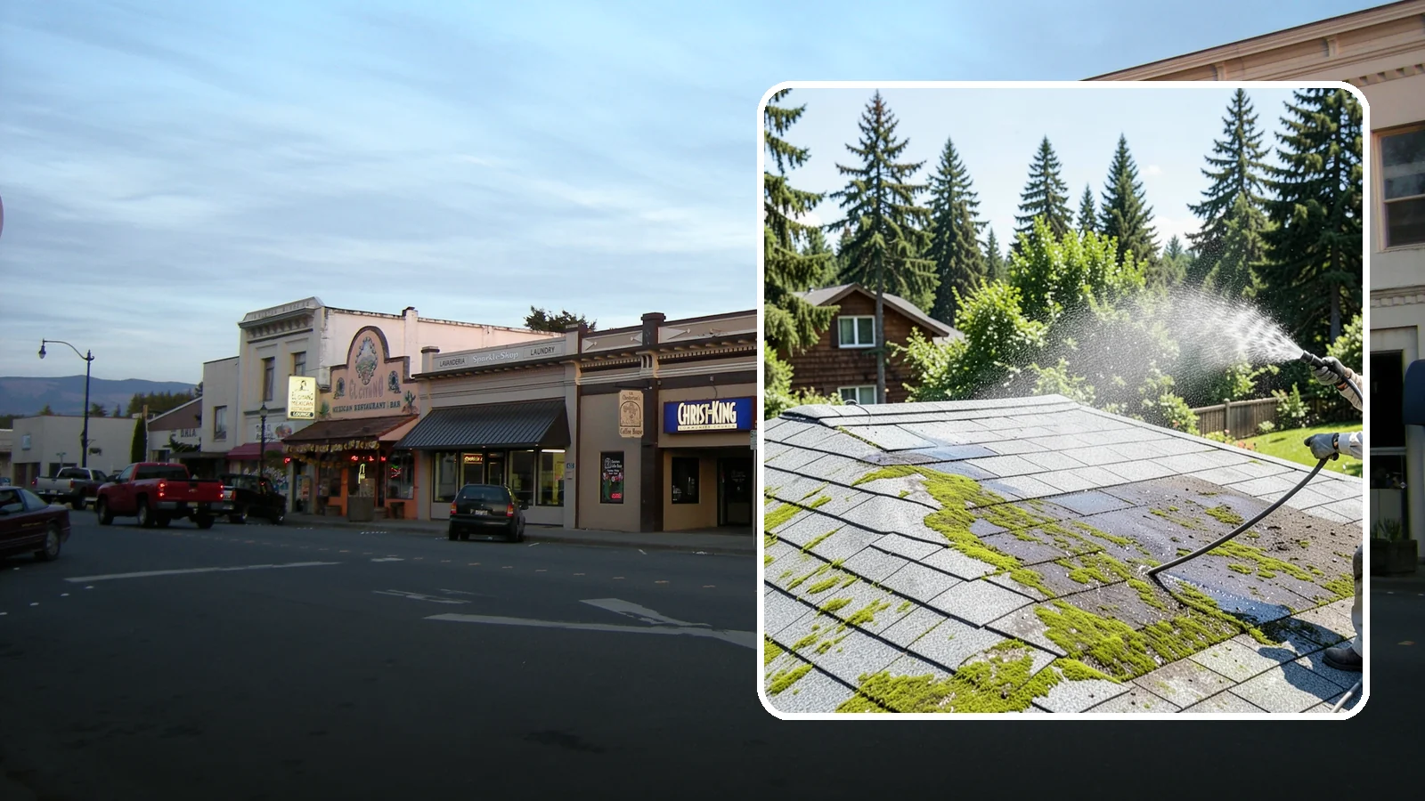 Roof Algae Removal in Burlington, Skagit County, WA - Soft wash algae removal that dissolves the dark biological staining spreading across Northwest rooftops.