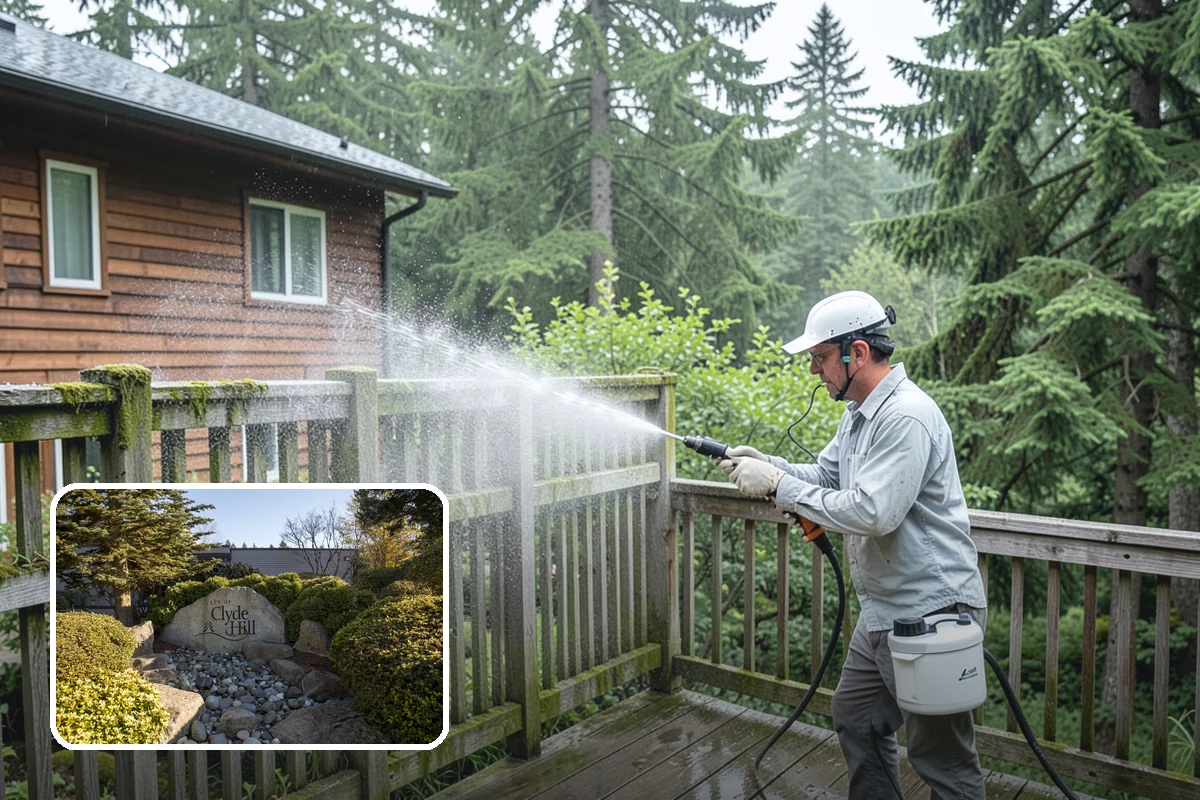 Roof Algae Removal in Clyde Hill, King County, WA - Dissolves algae staining for a uniform roof appearance