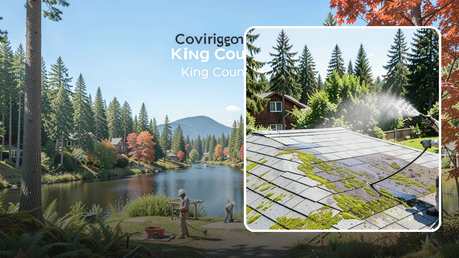 Roof Algae Removal in Covington, King County, WA - Soft wash algae removal that dissolves the dark biological staining spreading across Northwest rooftops.