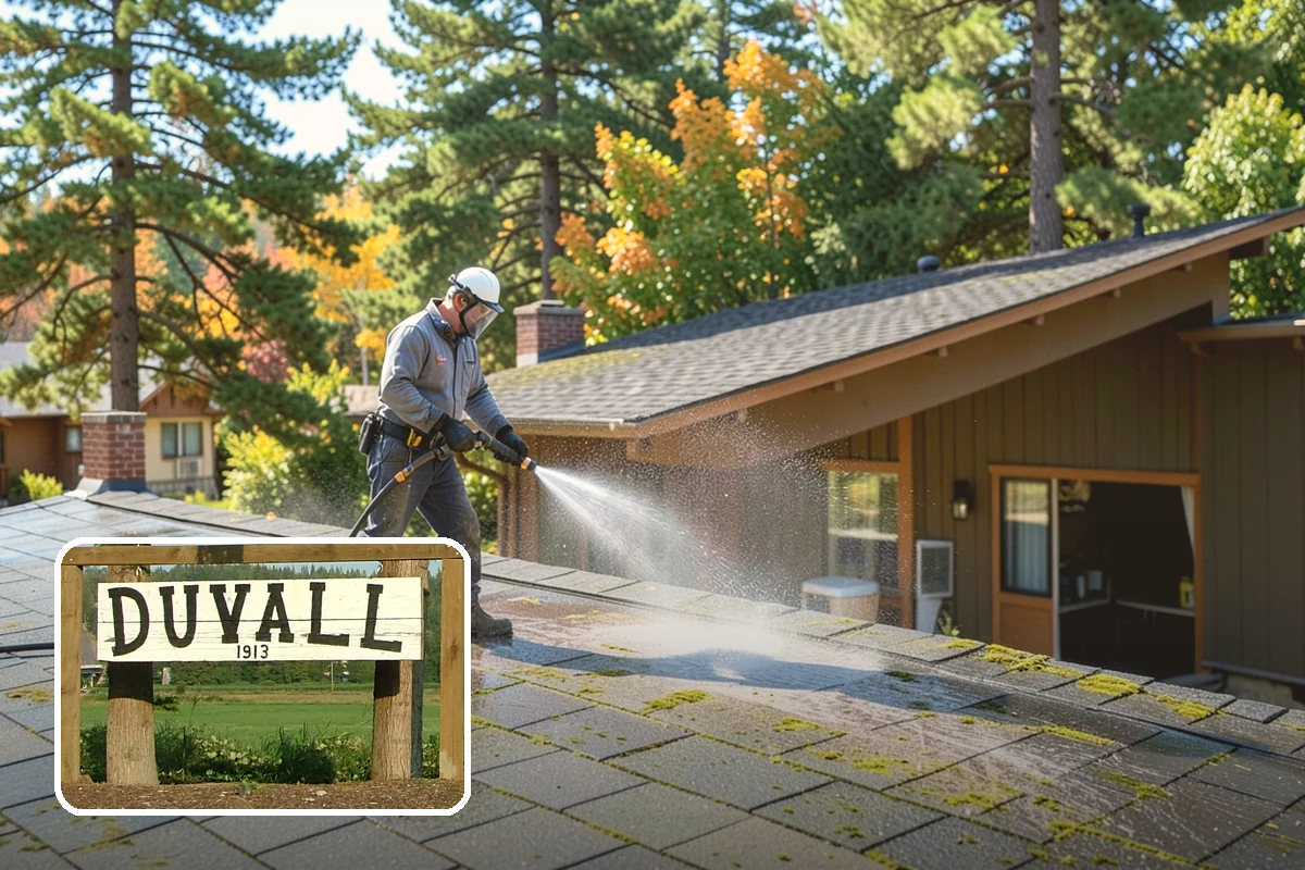 Roof Algae Removal in Duvall, King County, WA - Dissolves algae staining for a uniform roof appearance