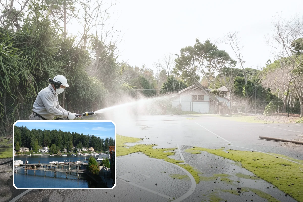 Roof Algae Removal in Gig Harbor, Pierce County, WA - Dissolves algae staining for a uniform roof appearance