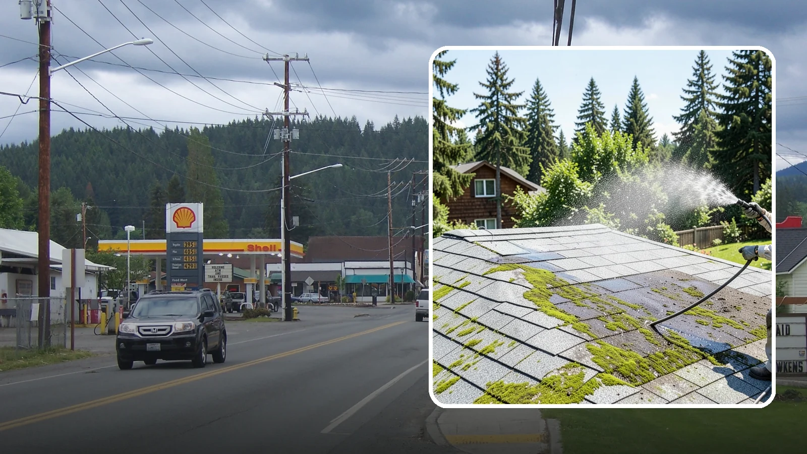 Roof Algae Removal in Granite Falls, Snohomish County, WA - Soft wash algae removal that dissolves the dark biological staining spreading across Northwest rooftops.