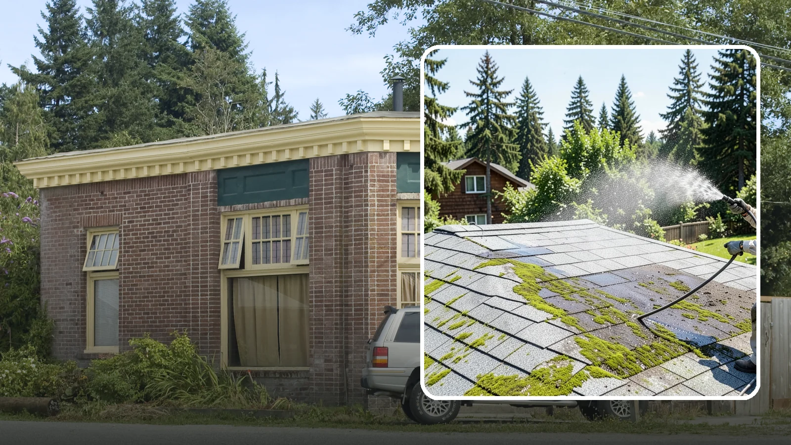 Roof Algae Removal in Hamilton, Skagit County, WA - Soft wash algae removal that dissolves the dark biological staining spreading across Northwest rooftops.
