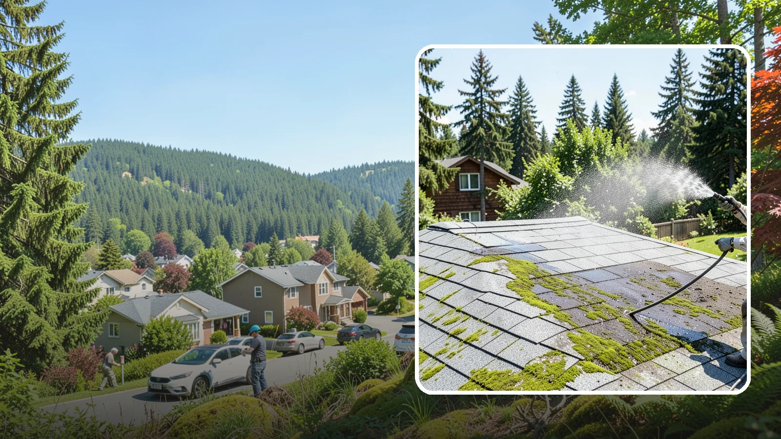 Roof Algae Removal in Index, Snohomish County, WA - Soft wash algae removal that dissolves the dark biological staining spreading across Northwest rooftops.