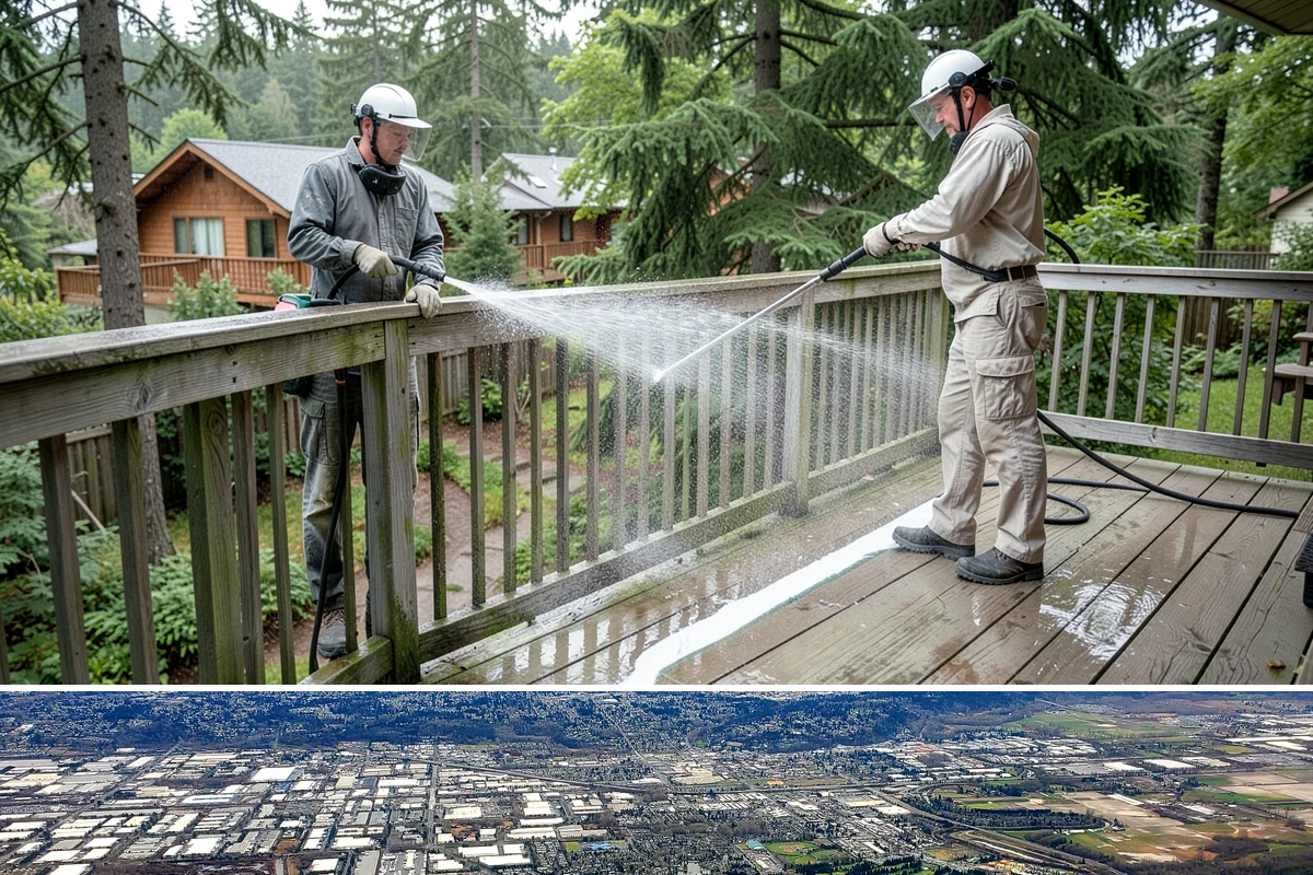 Roof Algae Removal in Kent, King County, WA - The dry summer stretch lets algaecide treatments cure without rain washing them away prematurely.