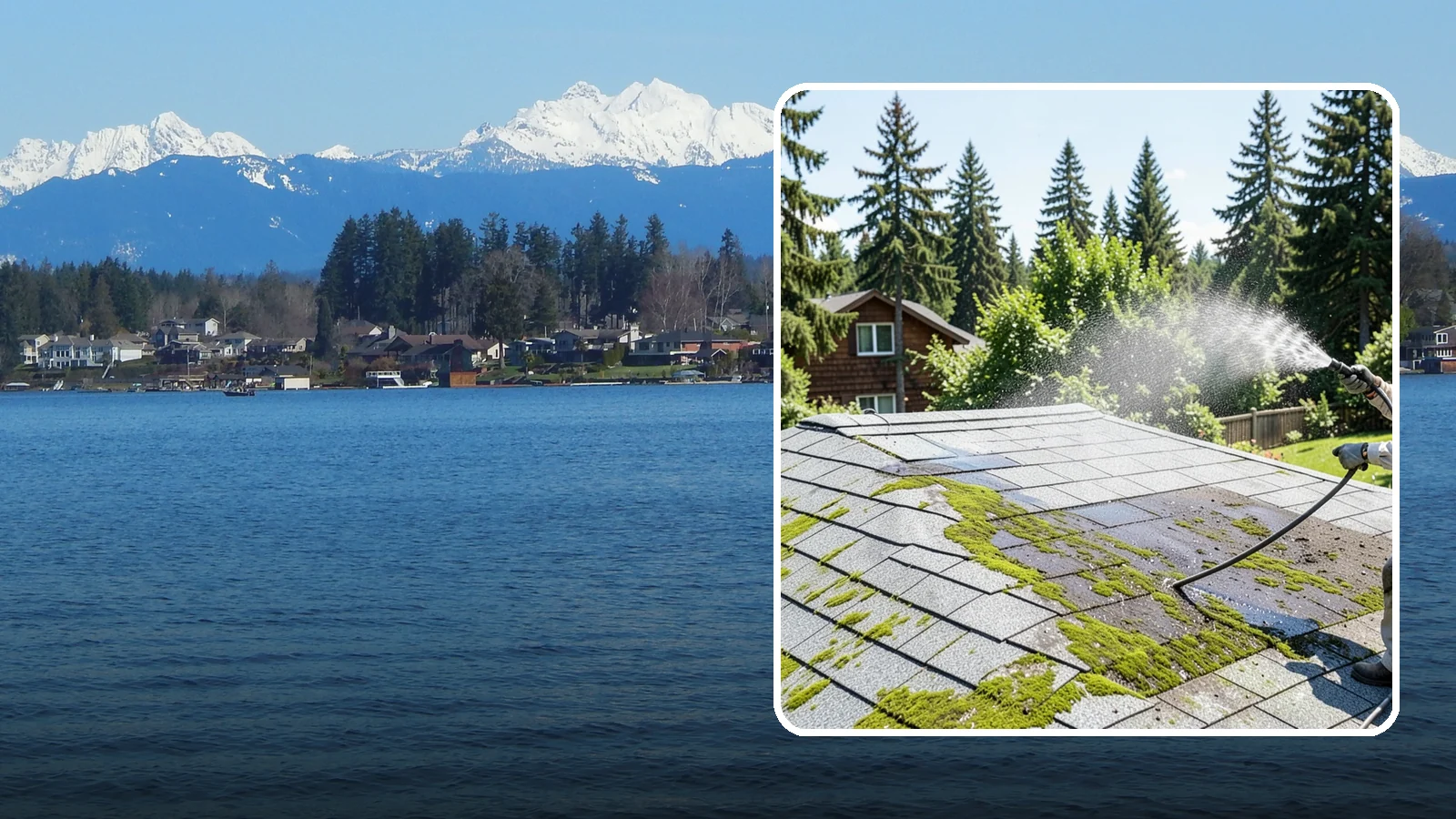 Roof Algae Removal in Lake Stevens, Snohomish County, WA - Soft wash algae removal that dissolves the dark biological staining spreading across Northwest rooftops.