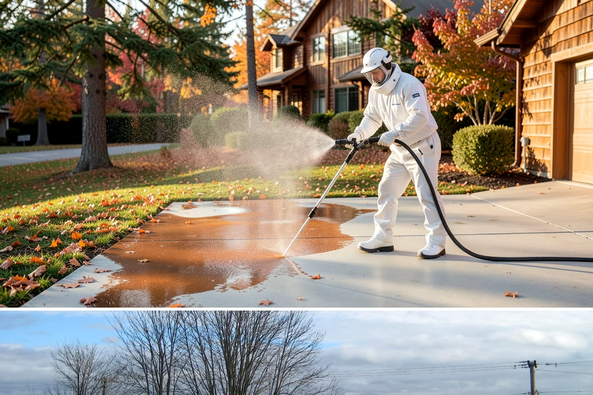 Roof Algae Removal in Langley, Island County, WA - The dry summer stretch lets algaecide treatments cure without rain washing them away prematurely.
