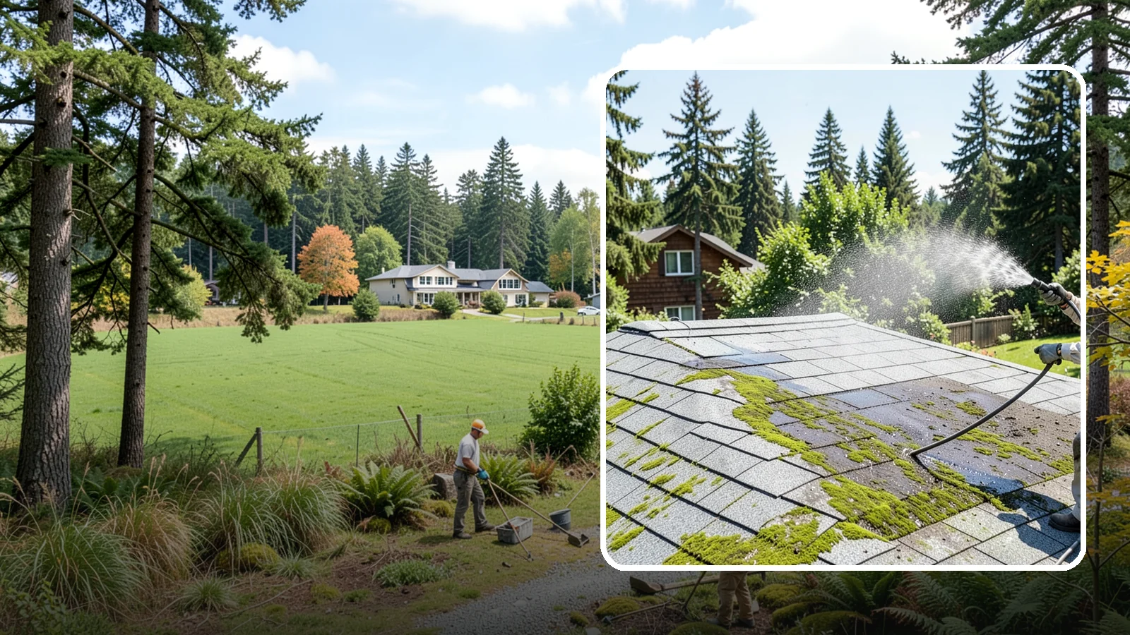 Roof Algae Removal in Lyman, Skagit County, WA - Soft wash algae removal that dissolves the dark biological staining spreading across Northwest rooftops.