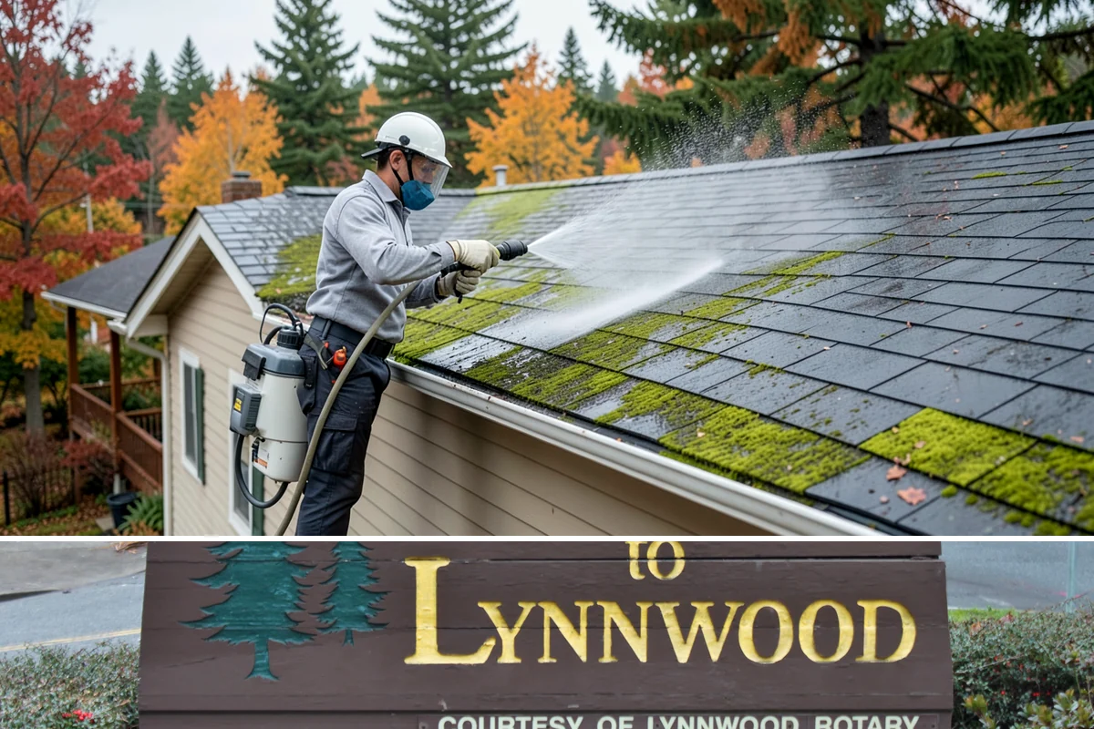 Roof Algae Removal in Lynnwood, Snohomish County, WA - The dry summer stretch lets algaecide treatments cure without rain washing them away prematurely.