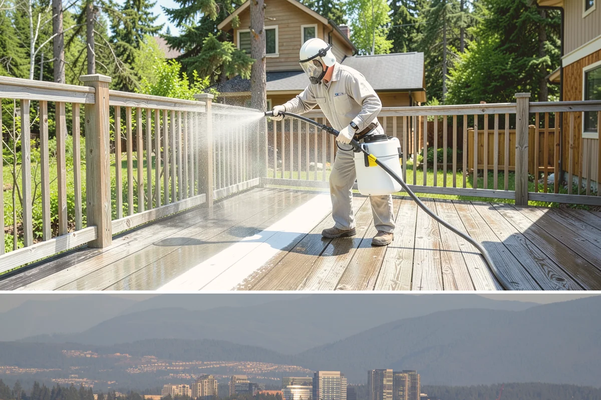 Roof Algae Removal in Medina, King County, WA - The dry summer stretch lets algaecide treatments cure without rain washing them away prematurely.