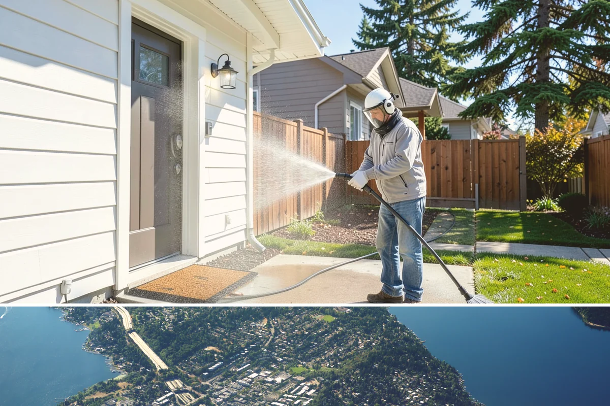 Roof Algae Removal in Mercer Island, King County, WA - The dry summer stretch lets algaecide treatments cure without rain washing them away prematurely.