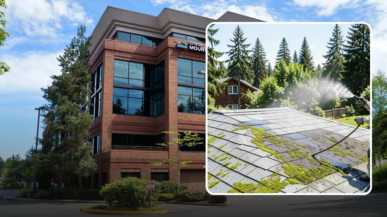 Roof Algae Removal in Mountlake Terrace, Snohomish County, WA - Soft wash algae removal that dissolves the dark biological staining spreading across Northwest rooftops.