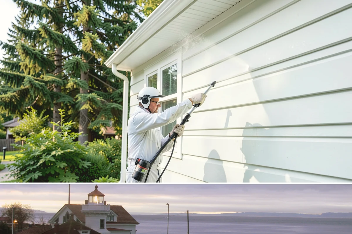 Roof Algae Removal in Mukilteo, Snohomish County, WA - The dry summer stretch lets algaecide treatments cure without rain washing them away prematurely.