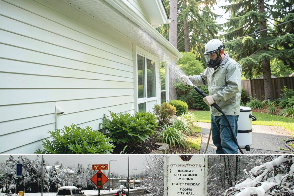 Roof Algae Removal in Newcastle, King County, WA - The dry summer stretch lets algaecide treatments cure without rain washing them away prematurely.