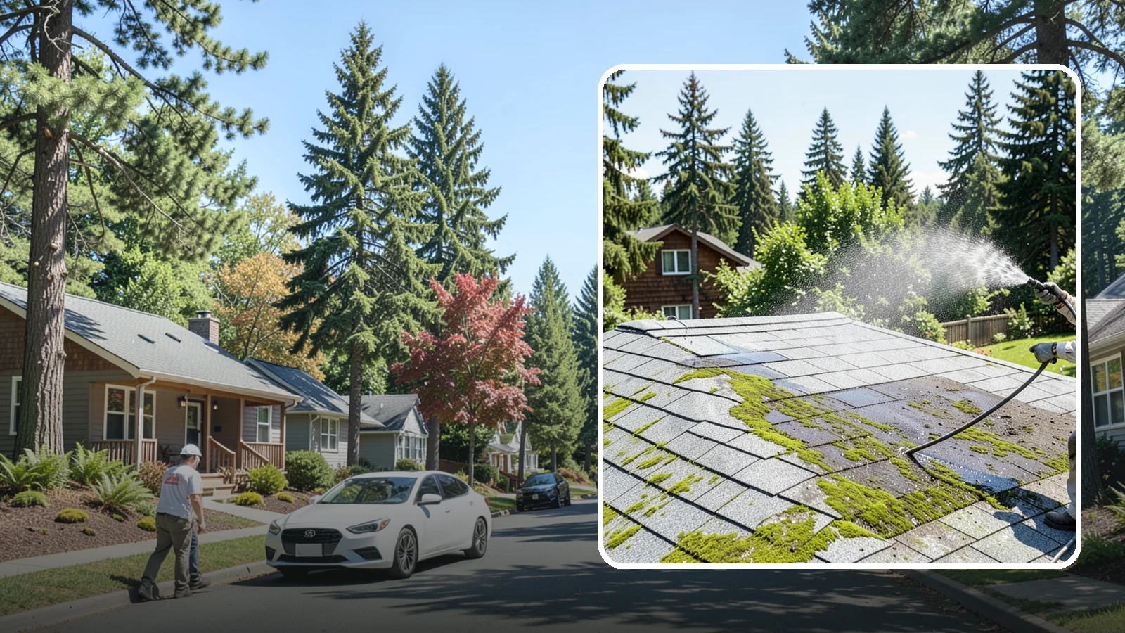 Roof Algae Removal in Orting, Pierce County, WA - Soft wash algae removal that dissolves the dark biological staining spreading across Northwest rooftops.