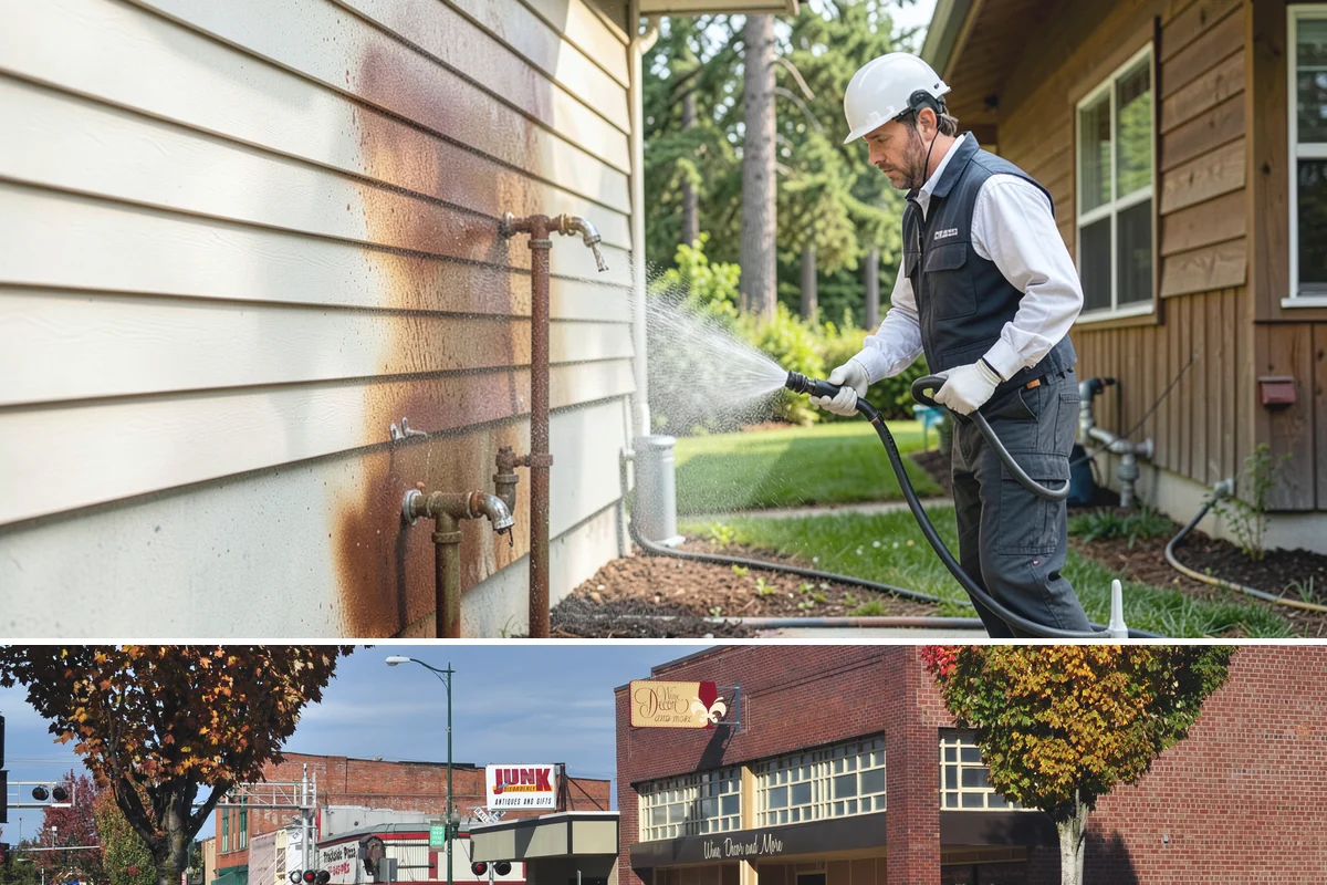 Roof Algae Removal in Puyallup, Pierce County, WA - The dry summer stretch lets algaecide treatments cure without rain washing them away prematurely.