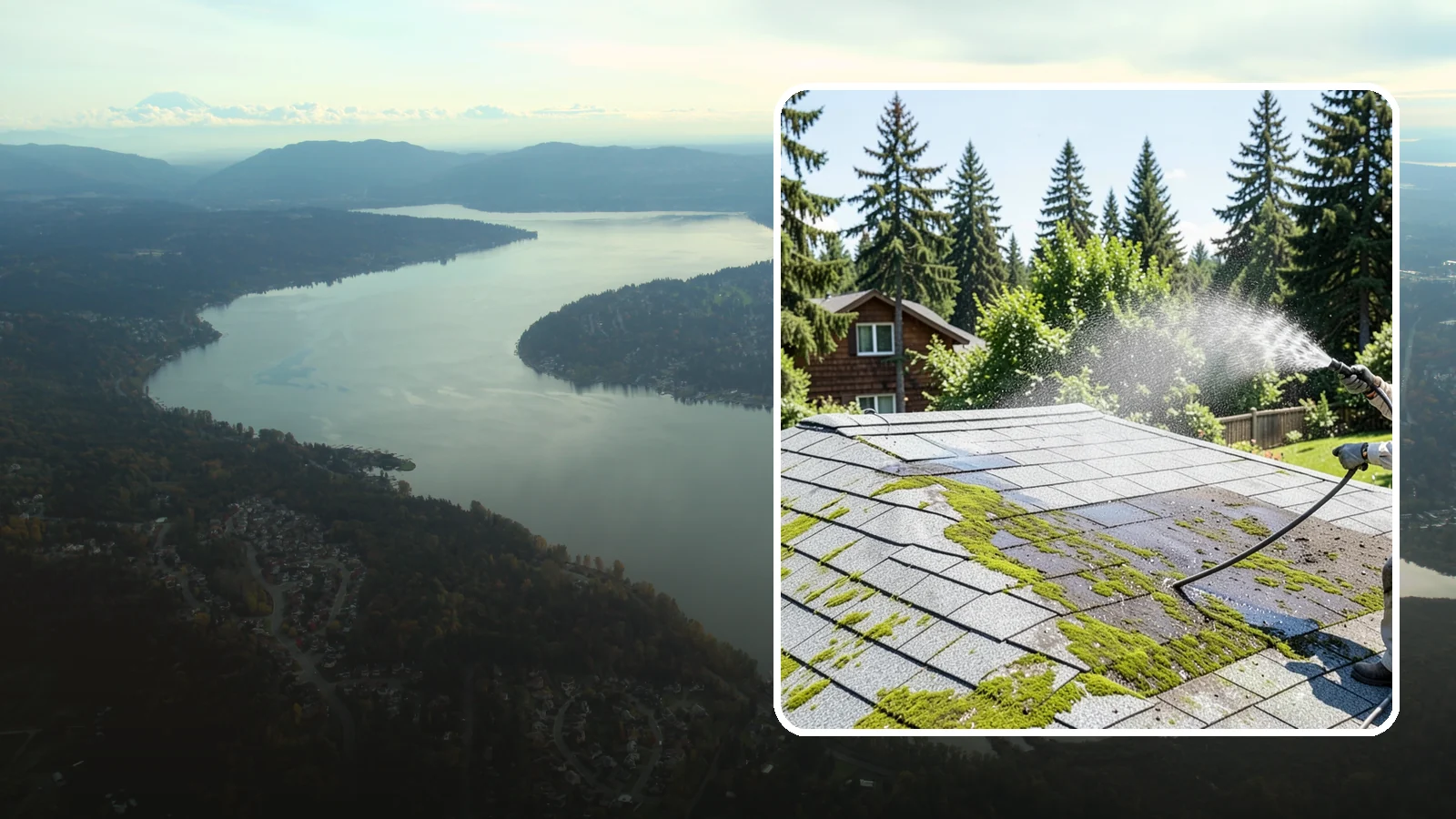 Roof Algae Removal in Sammamish, King County, WA - Soft wash algae removal that dissolves the dark biological staining spreading across Northwest rooftops.