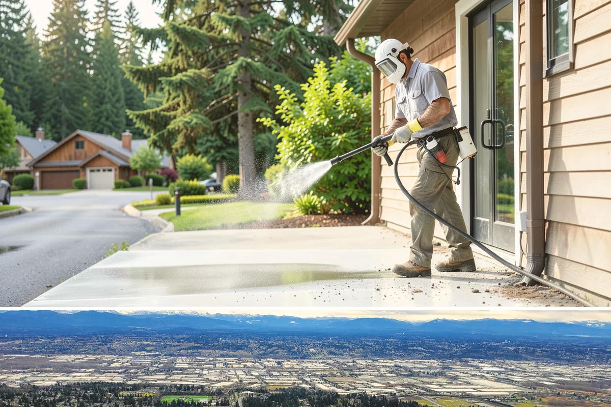 Roof Algae Removal in SeaTac, King County, WA - The dry summer stretch lets algaecide treatments cure without rain washing them away prematurely.