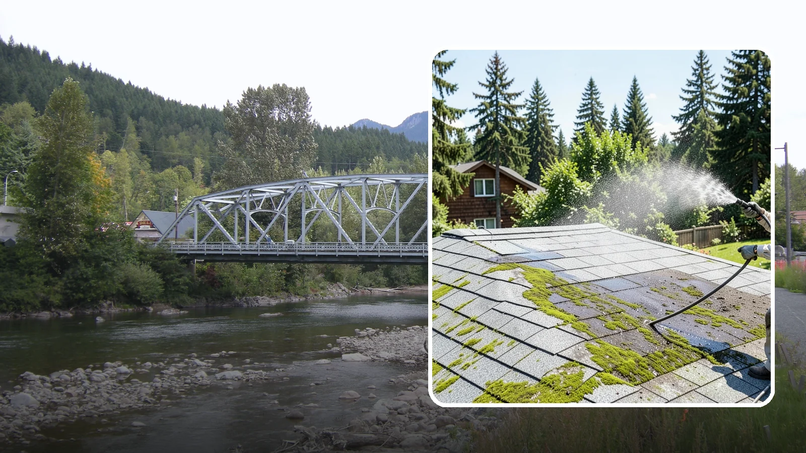 Roof Algae Removal in Skykomish, King County, WA - Soft wash algae removal that dissolves the dark biological staining spreading across Northwest rooftops.