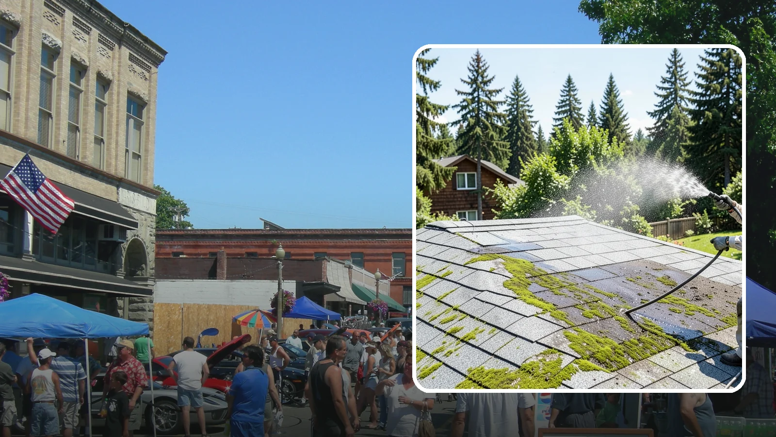 Roof Algae Removal in Snohomish, Snohomish County, WA - Soft wash algae removal that dissolves the dark biological staining spreading across Northwest rooftops.