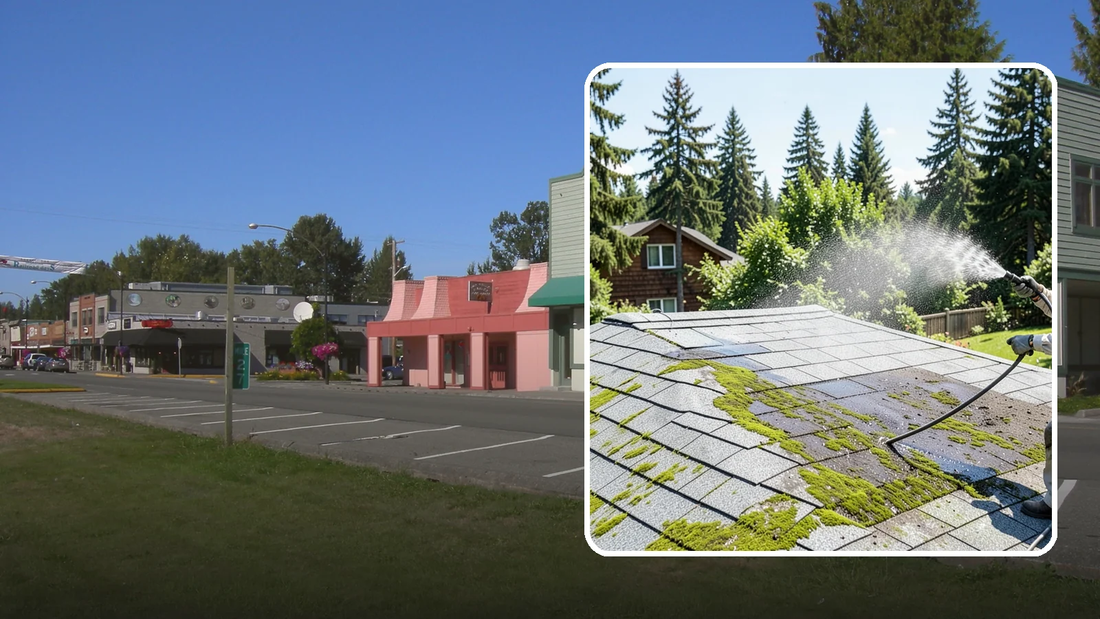 Roof Algae Removal in Snoqualmie, King County, WA - Soft wash algae removal that dissolves the dark biological staining spreading across Northwest rooftops.