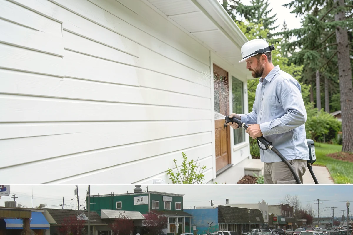 Roof Algae Removal in Stanwood, Snohomish County, WA - The dry summer stretch lets algaecide treatments cure without rain washing them away prematurely.