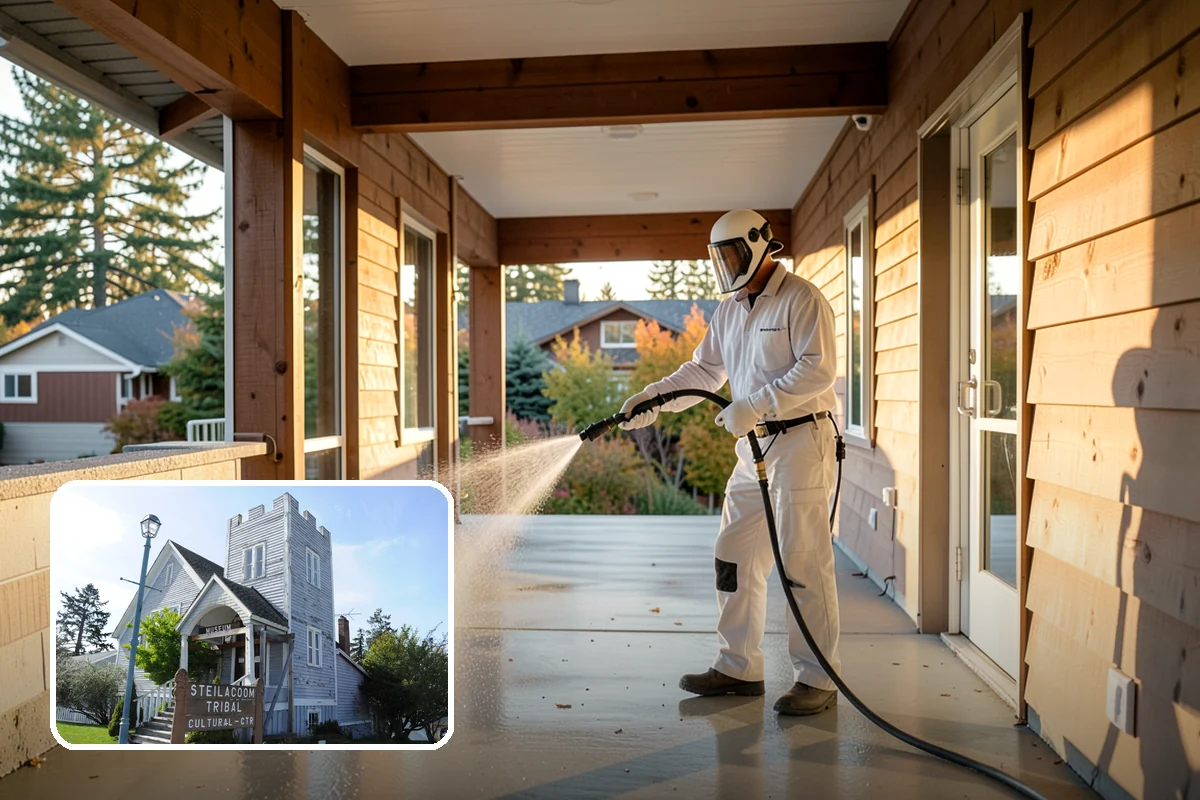 Roof Algae Removal in Steilacoom, Pierce County, WA - Dissolves algae staining for a uniform roof appearance