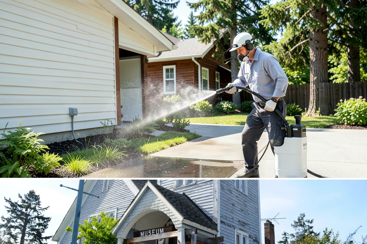 Roof Algae Removal in Steilacoom, Pierce County, WA - The dry summer stretch lets algaecide treatments cure without rain washing them away prematurely.