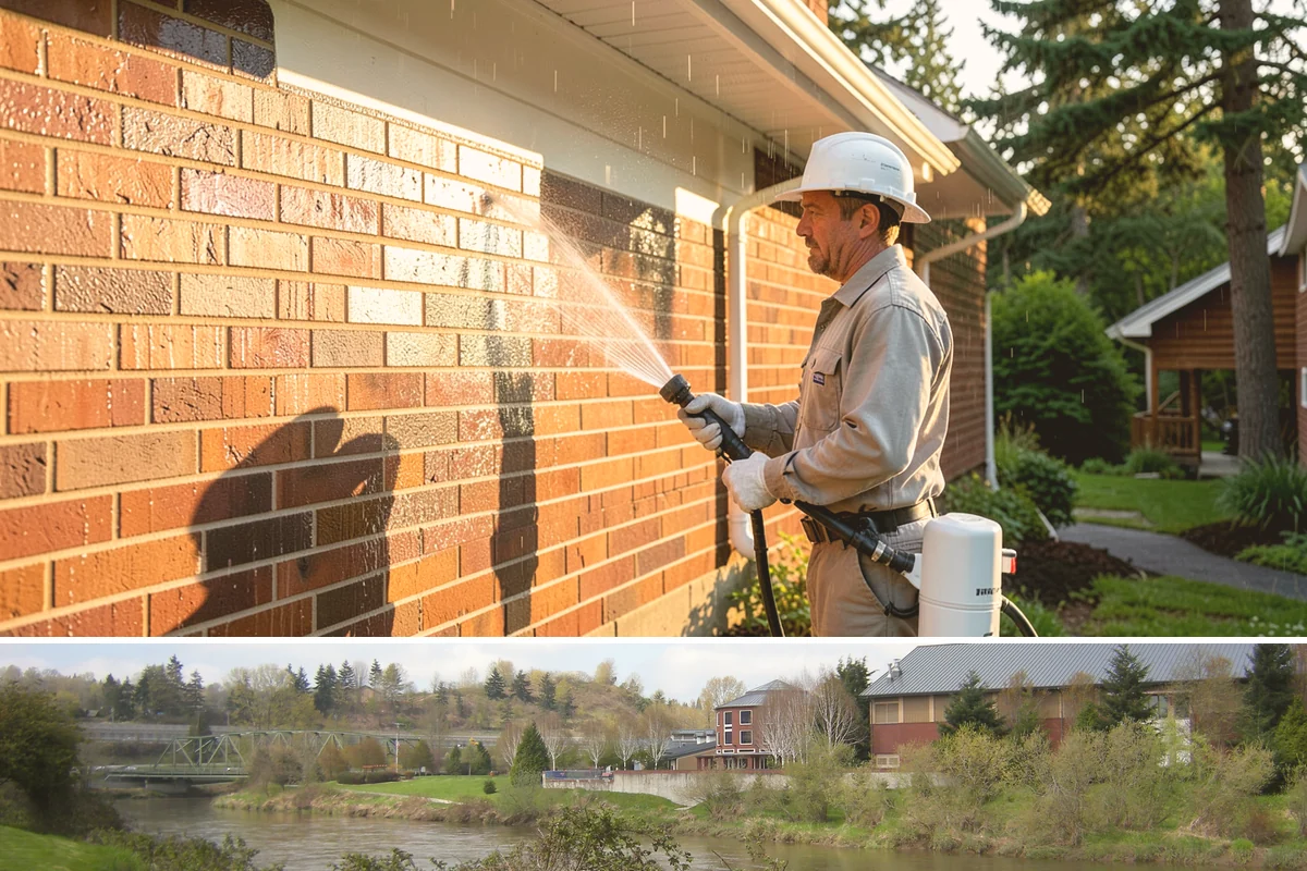 Roof Algae Removal in Tukwila, King County, WA - The dry summer stretch lets algaecide treatments cure without rain washing them away prematurely.