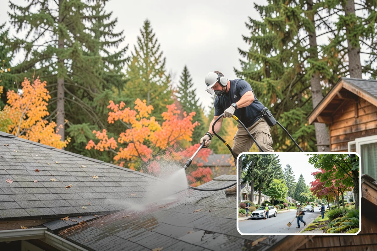 Roof Black Streak Removal in Beaux Arts Village, King County, WA - Erases distracting black streaks that lower curb appeal