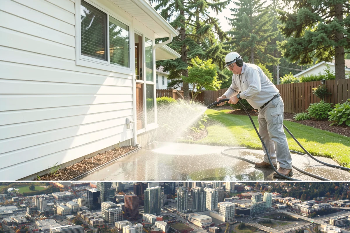 Roof Black Streak Removal in Bellevue, King County, WA - Warm, dry summer days give streak treatments the best chance to work thoroughly in one visit.