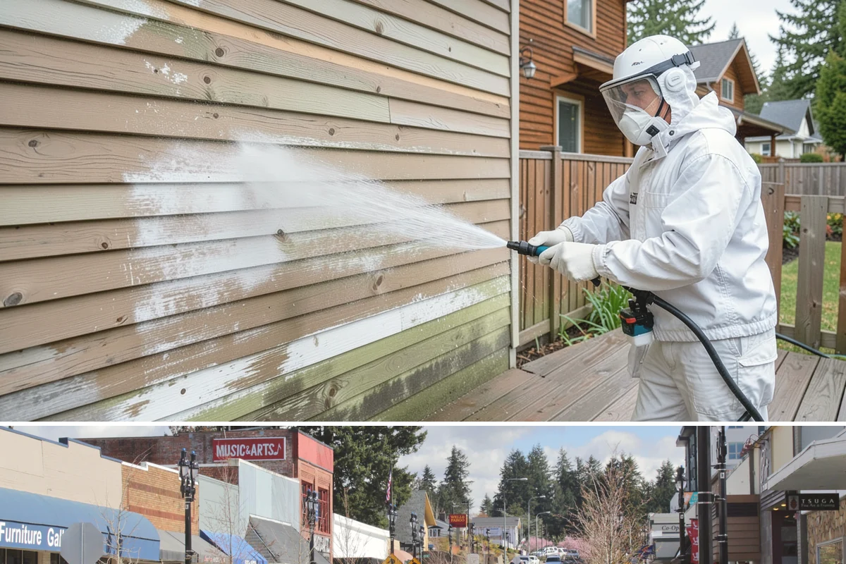 Roof Black Streak Removal in Bothell, King County, WA - Warm, dry summer days give streak treatments the best chance to work thoroughly in one visit.