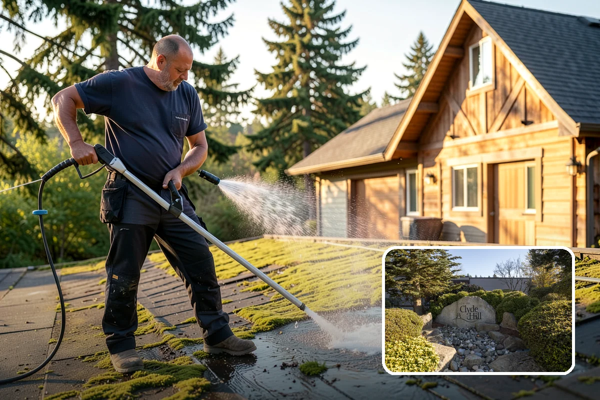 Roof Black Streak Removal in Clyde Hill, King County, WA - Erases distracting black streaks that lower curb appeal